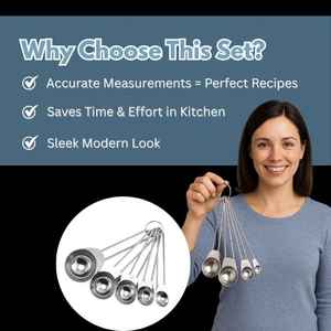 Juego de cucharas medidoras de acero inoxidable más vendidas para marcas secas y líquidas, herramientas de medición para cocina, hornear, cocinar - Product Image 6