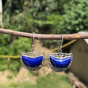 Boucles d'oreilles Lapis Lazuli dernier Design paire/boucles d'oreilles en pierre naturelle Lapis Lazuli - Product Image 5