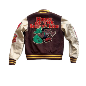 แจ็กเก็ตเบสบอลฤดูหนาวสำหรับผู้ชายแจ็กเก็ตเบสบอลผ้าฟลีซสีดำปักโลโก้ด้านหน้าสำหรับผู้ชาย - Product Image 4