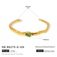 Bracelet jonc texturé en acier inoxydable plaqué or 18 carats, manchette minimaliste anti-ternissement pour usage quotidien, bijou de bureau, cadeau