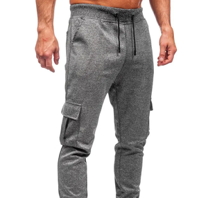 Jogging réversible pour homme, respirant, écologique, en molleton, mélange élasthanne/coton/bambou, taille élastique, poches latérales, automne - Product Image 2