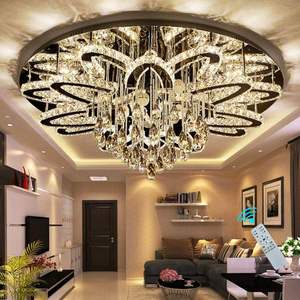 32" Chrome Empire Crystal Chandelier Lighting for Dining Room Living Room Foyer Hallway Bedroom Entryway,<b>LED</b> Dimmable 30 - Product Image 3