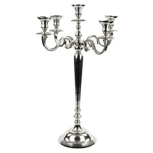 Soporte de vela de plata de 5 brazos personalizado de alta calidad, cristal de Metal de calidad, eventos de boda, decoración de mesa de fiesta, modelo de centros de mesa - Product Image 3