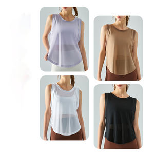 Camiseta Deportiva de Verano para Mujer, Ecológica, de Secado Rápido, Transpirable, para Gimnasio, Running, Fitness, Holgada, sin Mangas, con Logotipo Frontal, Personalizable - Product Image 4