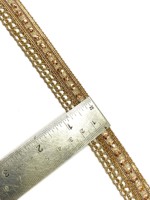 Vente en gros de garnitures en dentelle jacquard métallique crochetée de haute qualité, couleur personnalisée, avec perles dorées et strass, lavables, pour vêtements et chaussures