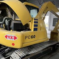 Excavatrice compacte sur chenilles Komatsu PC60MR-2 d'occasion de 6 tonnes pour la construction et l'aménagement paysager