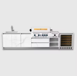 Cuisine complète Prima 2025 en vente flash avec îlot, armoires <span class=keywords><strong>de</strong></span> cuisine en acier inoxydable pour extérieur - Product Image 4