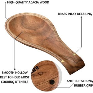 Venta caliente estilo moderno cuchara de madera descanso en forma de cuchara decorativa tenedor para el hogar cocina restaurante regalo de boda ornamento - Product Image 3