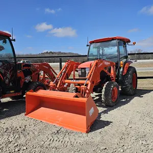 Kubota L 시리즈 팜 트랙터 60hp 70hp 90hp 100hp 4WD 4*4 휠 드라이브 파밍 트랙터 (프론트 엔드 로더 부착)