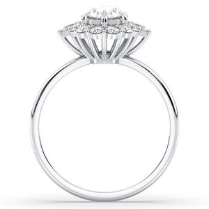 Bague de fiançailles halo en argent sterling 925 minimaliste REYES avec diamant de laboratoire HPHT CVD, accessoires pour femmes, cadeau de mariage, bijoux fins - Product Image 3