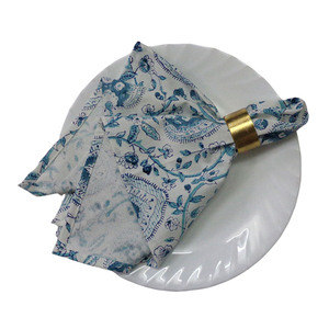 Serviette de table en pur coton imprimé de blocs brodés à la main de la meilleure qualité en vente au meilleur prix - Product Image 4