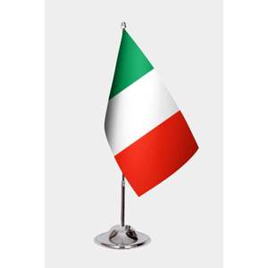 Italy Desk Flags Digital Printed Satin Plastic and Polyester Pennant <b>Banners</b> with Metal Pole for Display - Product Image 1