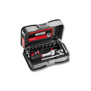 Usag 17-Piece <b>Socket</b> Assortment with Hexagonal <b>Sockets</b> and 1/4'' <b>Ratchet</b> in ABS Case for Daily Use - Product Image 2