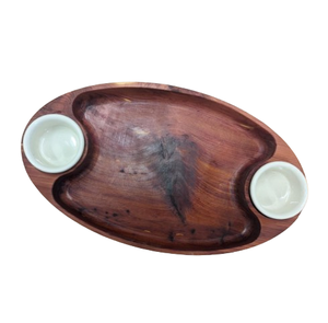 Bandeja Ovalada de Madera para Servir Aperitivos, Diseño Nuevo y Redondeado, Decorativa para Mesa, Uso en el Hogar y Bodas - Product Image 5