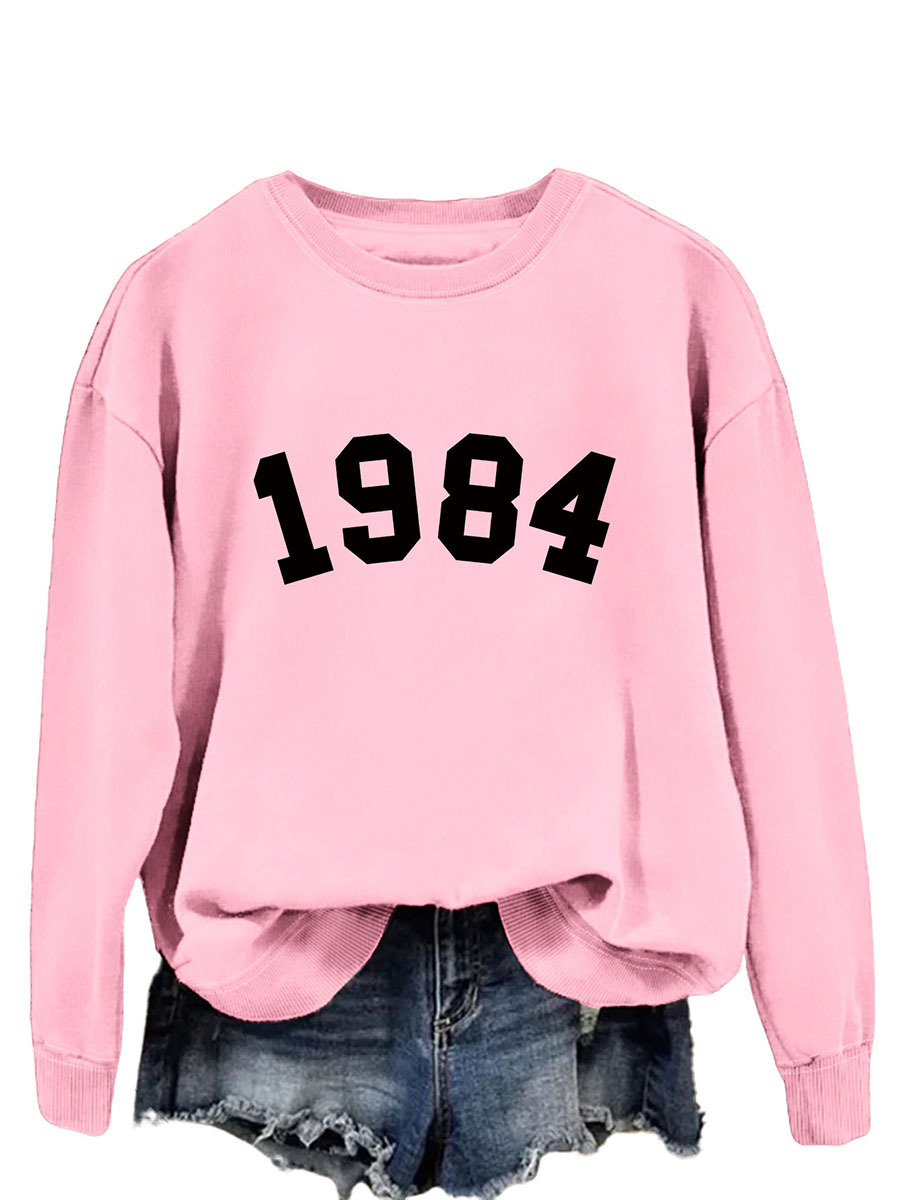 Pink sweatshirt (black font)