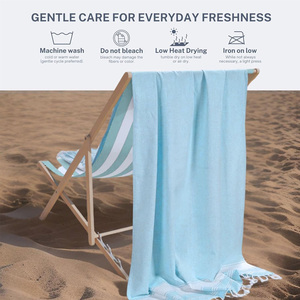 Fouta Hammam turc coton serviette tissé à la main bain Spa Wrap séchage rapide léger absorbant voyage plage couverture pique-nique jeter - Product Image 2