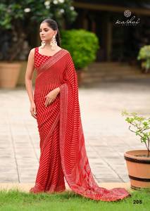 Collection de saris imprimés en feuille de mousse mate en gros, catalogue complet, vêtements de fête et décontractés, séchage rapide, toutes saisons, vêtements indiens et pakistanais - Product Image 4