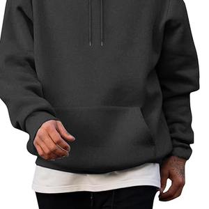 Sudadera con capucha de lana Lisa para hombre, ropa de invierno, Sudadera con capucha de algodón con logotipo personalizado de peso pesado de gran tamaño, OEM - Product Image 3