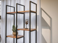 Vitrina de Madera de Teca Sólida para Almacenamiento, Muebles Comerciales para Restaurantes, Hoteles, Villas, Resorts, Cafés, Hostelería, Venta al Por Mayor
