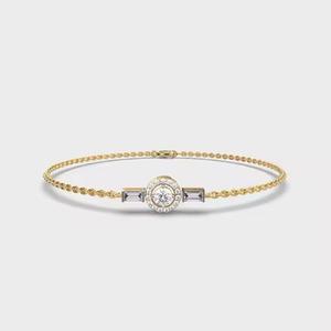 Classic 14K Gold Tennis Bracelet Dainty <b>Wedding</b> Jewelry with Moissanite and Diamond Perfect Party <b>Gift</b> - Product Image 1