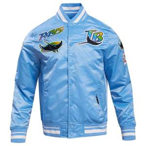 École d'équipe de veste universitaire en satin brodé sur mesure OEM/ODM et services de marque - Product Image 3