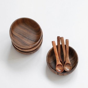 Juego de Tazones de Madera para Servir Ensaladas y Sopas, Vajilla de Madera Natural de Primera Calidad de Vietnam - Product Image 3
