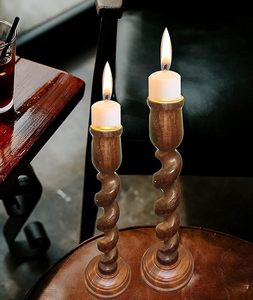 Support de bougie en bois de haute qualité |   Porte-bougie à finition naturelle pour la décoration de la maison et la décoration de Noël - Product Image 3