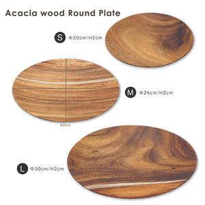 Gran costo Finesse Calidad Textura suave Cálido Natural Acacia Bandeja Plato Cuenco de madera para servir - Product Image 4