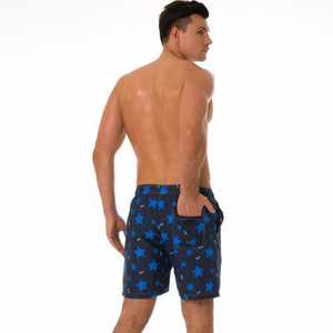 Men's Summer Canvas <b>Lace</b> Beach Swim Shorts Quick-Dry <b>Elastic</b> Drawstring Closure Striped Pattern Hot-Selling - Product Image 5