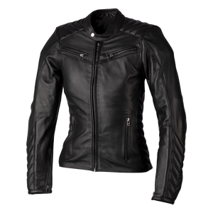 Buy Custom Women'<b>s</b> Genuine Leather Moto <b>Jacket</b> Full Sleeve Zipper Closure Stand Collar Windproof Autumn Wear - Product Image 1