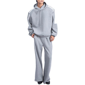 Conjunto de Chaqueta y Pantalón Deportivo Anorak para Exteriores, Cortavientos de Nailon Gris Extra Grande, Top con Media Cremallera, Ideal para Senderismo, Ropa Deportiva para Hombre - Product Image 4