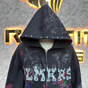 Nouveau prix chaud qualité supérieure la plus demandée fermeture éclair sweat à capuche bouffée imprimé fabriqué en usine pas cher sweats à capuche hommes sweats à capuche - Product Image 4