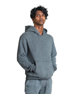 Sweat-shirts à capuche surdimensionnés pour hommes, décontractés, d'hiver, avec logo personnalisé, vintage, uni, en coton teint, délavé à l'acide, impression - Product Image 1