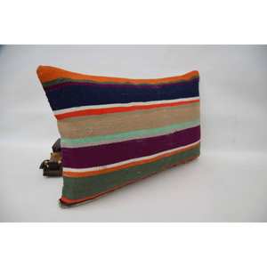 Coussin en laine motif vintage multicolore 16x24 pouces Coussin décoratif tissé Kantha Patchwork Technique - Product Image 3