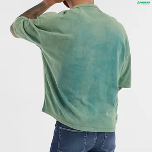 Camiseta Casual para Hombre, Nuevo Estilo, Personalizable, Lisa, con Diseño Lavado al Ácido, 100% Algodón Ecológico - Product Image 4