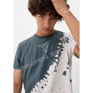 Camiseta de Manga Corta con Estampado Tie-Dye Retro de Moda Urbana para Hombre, Corte Regular, 240 GSM, 100% Algodón Tejido, Estampado Personalizado, Teñido en Dos Colores - Product Image 2