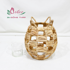 Portavelas Elegante Hecho a Mano con Jacinto de Agua, Ecológico y Sostenible, para Decoración del Hogar, Venta al por Mayor en Vietnam - Product Image 2
