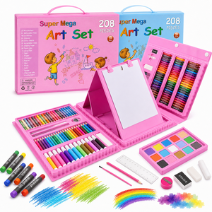 Ensemble artistique pour enfants de 208 pièces, kit de <span class=keywords><strong>dessin</strong></span>, peinture et coloriage avec marqueurs, <span class=keywords><strong>crayons</strong></span> de couleur, <span class=keywords><strong>crayons</strong></span> gras, aquarelles et planche à <span class=keywords><strong>dessin</strong></span> - Product Image 1