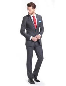 Bleu italien 2023 costume de mariage de mode formelle pour hommes coupe ajustée 3 pièces tenue de fête avec pantalon à fermeture éclair - Product Image 1