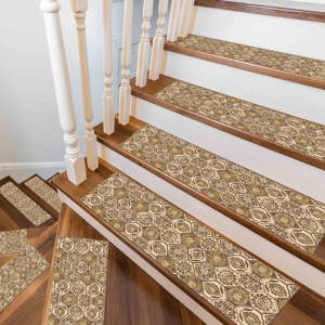 Tapis imprimé aztèque : motif ethnique moderne, beige et marron, lavable en machine, antidérapant, gobelin - Product Image 3