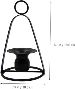 Superfine Quality Modern Black Wrought Metal Portable Hanging <b>Sconce</b> Holder Tabletop Candle Stand for Home <b>Lighting</b> Christmas - Product Image 3
