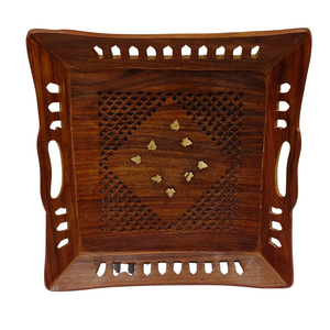 Organizador artístico de mesa de madera para cocina comedor hecho de material de madera Sheesham de alta calidad de la India - Product Image 2