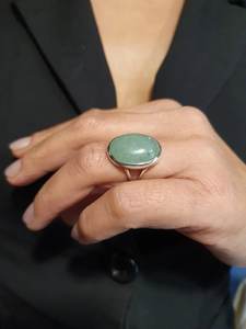 Anillo de Plata de Ley 925 hecho a mano de fresa verde, ajuste de bisel de corte ovalado, joyería fina de moda para mujeres y niñas, fiestas de boda - Product Image 5