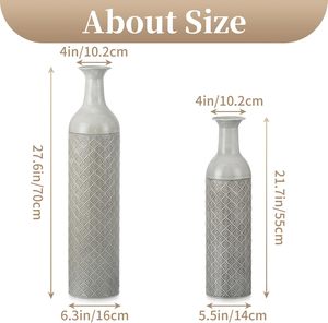 Juego de Jarrones de Piso de Cerámica Geométricos Modernos (2 Piezas) - Product Image 6