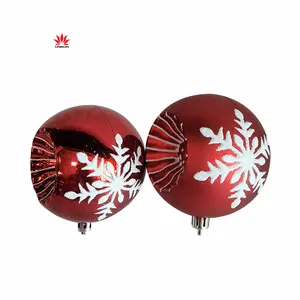 Nuovo ornamento di decorazione di natale vino rosso floccante palla dipinta palla di plastica ornamento