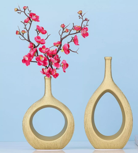 ชุดแจกันทรงกลมแบบมินิมอลทันสมัย สีทองเงิน 2 ใบ งานแฮนด์เมด คุณภาพสูง ตกแต่งบ้านและสวนอย่างมีสไตล์ แจกันดอกไม้ตั้งพื้น ดีไซน์ไม่ซ้ำใคร - Product Image 2