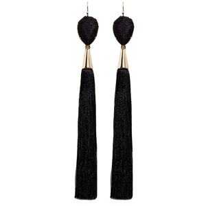 Ensemble de boucles d'oreilles en résine faites à la main, à la mode, nouvelles boucles d'oreilles rondes noires de couleur personnalisée, fabriquées en inde - Product Image 3