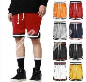 2025 Summer Custom <b>White</b> Rib Beach Basketball <b>Gym</b> <b>Shorts</b> for Men Corduroy Fabric Embroidered Sweat Wicking Jogging Mesh <b>Shorts</b> - Product Image 6
