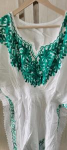 Caftán de algodón bordado para mujer, pantalón corto recto de estilo informal para fiesta para Primavera/Verano 100%, algodón con bordado elegante - Product Image 2