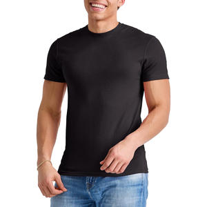 Camiseta de Manga Corta con Cuello Redondo para Hombre, Elegante, de Algodón y Elastano, de Alta Calidad, Nueva, Lisa, Informal, Teñida, con Patrón Geométrico, Tejida, 180g - Product Image 6